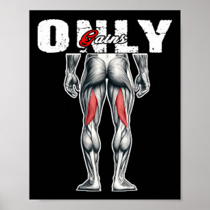 Poster Gains Uniquement Gym D'Entraînement De Bodybuildin