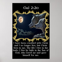 Gal 2:20 Loups regardant la pleine lune.