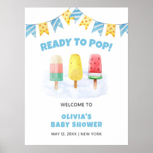 Poster Gala Popcicle Glace Baby Shower Bienvenue