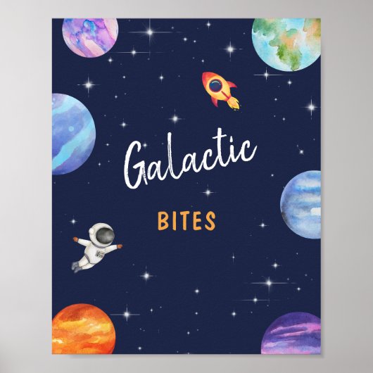 Poster Galactic Bites Space Thème Anniversaire Symbole de (Devant)