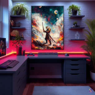 Poster Galactic Tiger Samurai – Maître de la lame cosmiqu