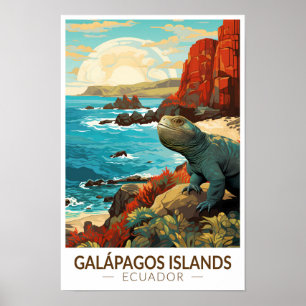 Poster Galapagos Îles Voyage Art Vintage