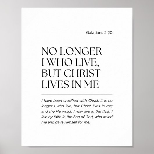 Poster Galates 2:20 Christ vit en moi (Devant)