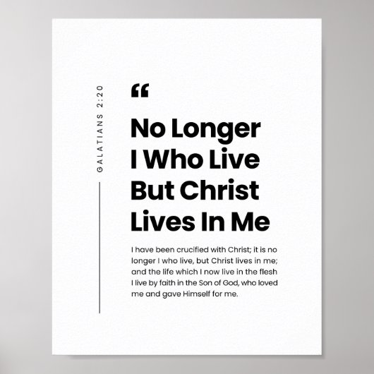 Poster Galates 2:20 Christ vit en moi (Devant)