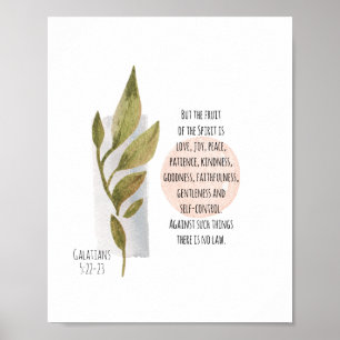 Poster Galates 5:22-23 Fruit de l'Esprit est Amour Joie