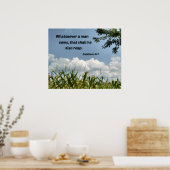 Poster Galations 6:7 Tout ce qu'un homme soweth... (Cuisine)