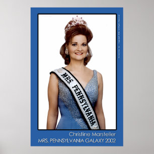 Poster Galaxie 2002 de Mme Pennsylvanie - bleu