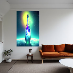 Poster galaxie à l'intérieur d'une bouteille   AI Art Pos