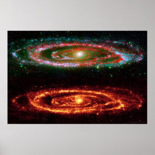 Poster Galaxie Andromeda en rouge-UV 36x24 (36x24)