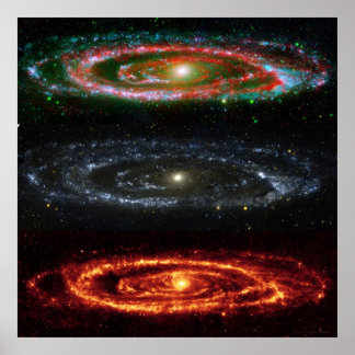Poster Galaxie Andromeda en rouge-Vis-UV 48x48 (35x35)