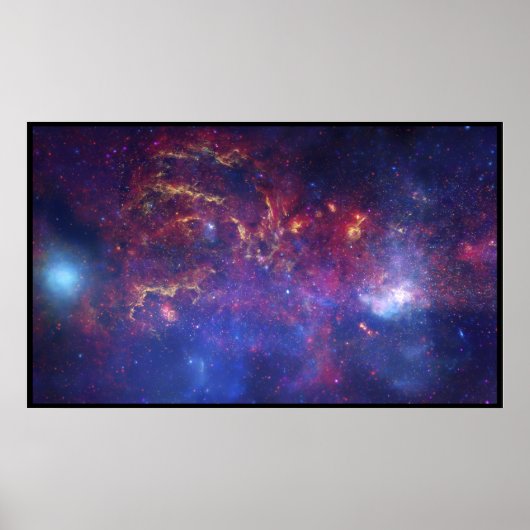 Poster Galaxie brillante dans l'espace (Devant)