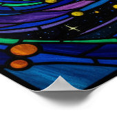 Poster Galaxie cosmique Art en verre tendu (Coin)