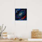Poster Galaxie cosmique Art en verre tendu (Cuisine)