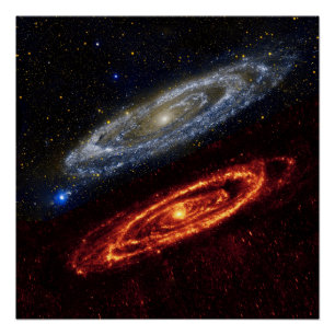 Poster Galaxie d'Andromède Ultraviolet et Infrarouge