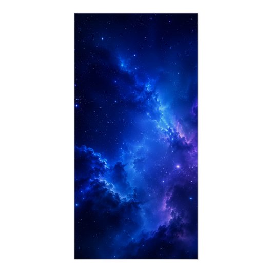 Poster Galaxie de la nébuleuse Deep Blue (Devant)