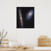 Poster Galaxie Edge-On Ngc 4302 & Galaxie Tilted Ngc 4298 (Cuisine)