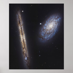 Poster Galaxie Edge-On Ngc 4302 & Galaxie Tilted Ngc 4298