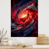 Poster Galaxie nébuleuse spatiale de charbon rouge apocal (Cuisine)