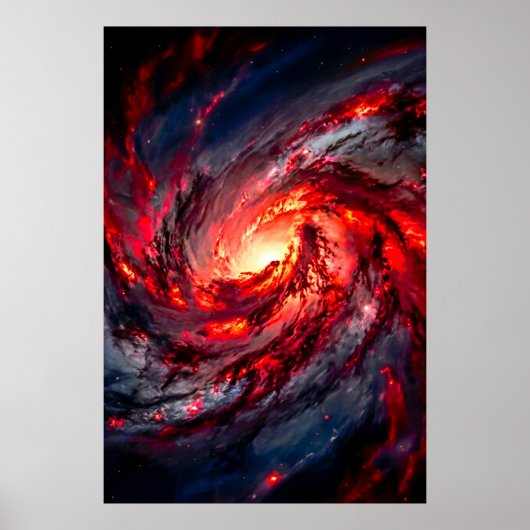 Poster Galaxie nébuleuse spatiale de charbon rouge apocal (Devant)