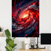 Poster Galaxie nébuleuse spatiale de charbon rouge apocal (Bureau à domicile)