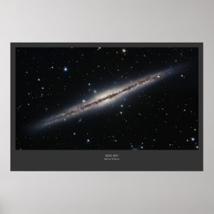 Poster Galaxie NGC-891 en spirale