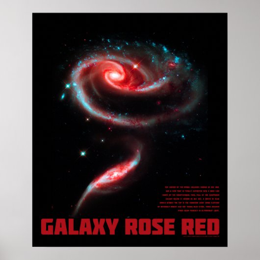 Poster Galaxie Rose Rouge (Devant)