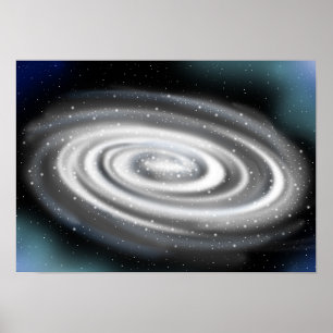 Poster Galaxie spirale brillamment lumineuse