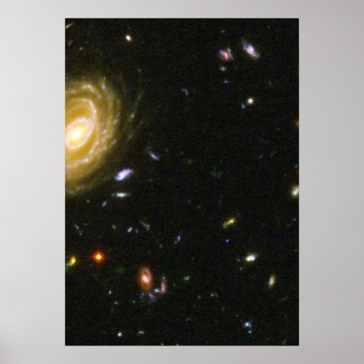 Poster Galaxie spirale dans le champ ultra profond de Hub (Devant)