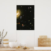 Poster Galaxie spirale dans le champ ultra profond de Hub (Cuisine)