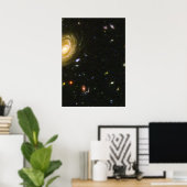 Poster Galaxie spirale dans le champ ultra profond de Hub (Bureau à domicile)