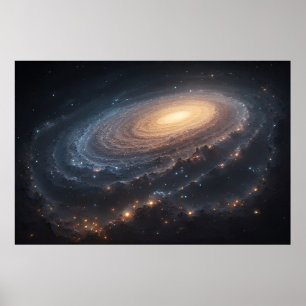 Poster Galaxie spirale dans l'espace profond avec noyau l
