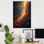 Poster Galaxie Spirale de Notes de Musique Dorées (Bureau à domicile)