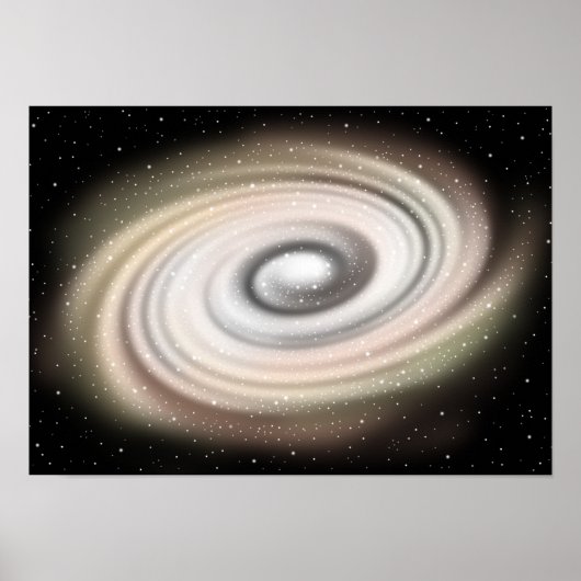 Poster Galaxie spirale dorée (Devant)