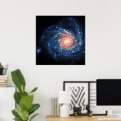 Poster Galaxie spirale NGC1232 et image spatiale Little T (Bureau à domicile)