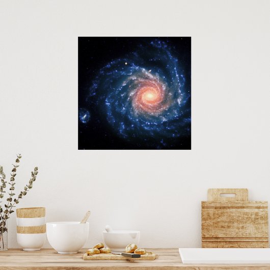 Poster Galaxie spirale NGC1232 et image spatiale Little T (Cuisine)