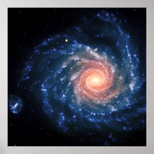 Poster Galaxie spirale NGC1232 et image spatiale Little T (Devant)