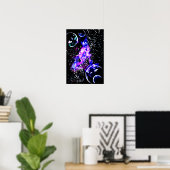 Poster Galaxie violette avec planètes (Bureau à domicile)