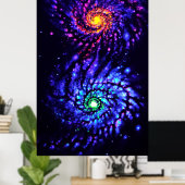 Poster Galaxies colorées (Bureau à domicile)