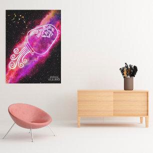 Poster Galaxy Aquarius Symbole Zodiaque Personnalisé Art 