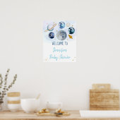 Poster Galaxy Blue Gold Espace extra-atmosphérique Baby s (Cuisine)