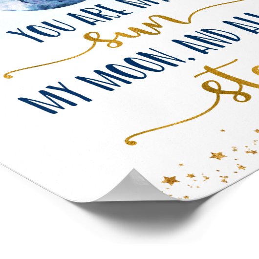 Poster Galaxy Blue Gold Vous Êtes Mes Étoiles Sun Moon (Coin)