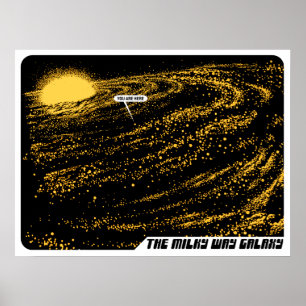 Poster Galaxy de la Voie Lactée "Vous êtes ici"