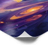 Poster Galaxy Dreams : Château mystique dans le ciel viol (Coin)