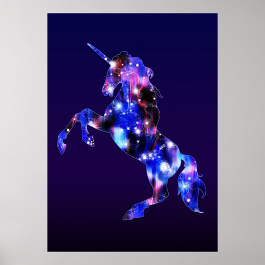 Poster Galaxy rose belle licorne brillant image (Devant)