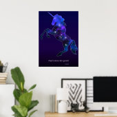 Poster Galaxy rose belle licorne brillant image (Bureau à domicile)