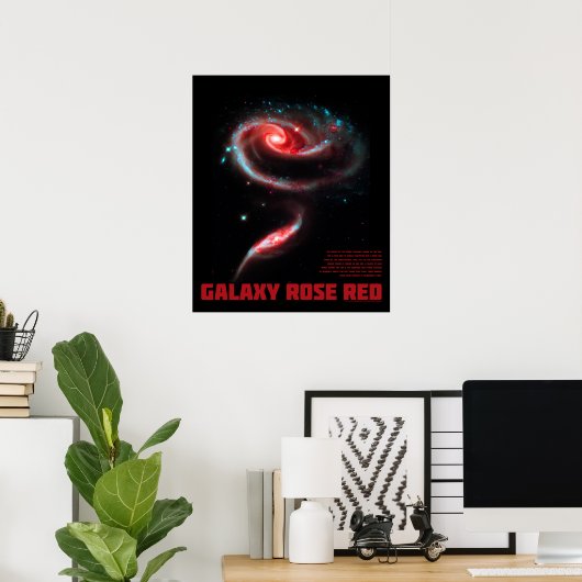 Poster Galaxy Rose Rouge (Bureau à domicile)