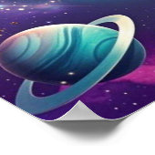 Poster Galaxy thème heureux croissant d'anniversaire lune (Coin)