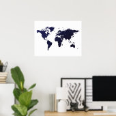 Poster Galaxy Universe Stars World Map (Bureau à domicile)