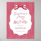 Poster Galentine's Cherry Bow Frame Downloadable Welcome (Devant)