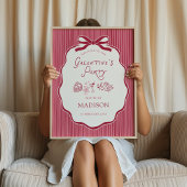 Poster Galentine's Cherry Bow Frame Downloadable Welcome